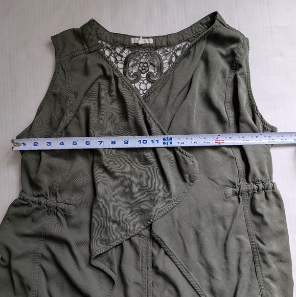 Maurice's Army Green Sleeveless Cardigan Vest - Picture 3 of 13